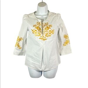 Misslook Gold Metallic Print Cotton Popover Top Size‎ Small